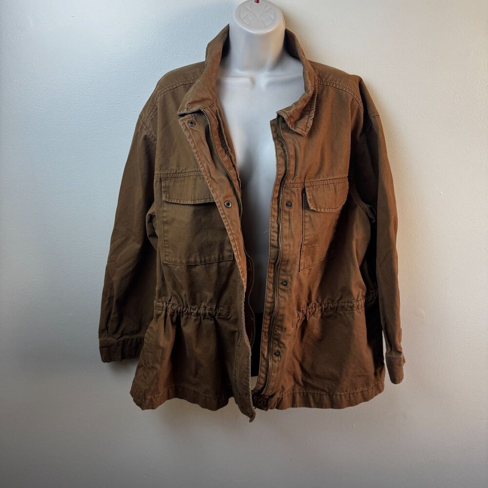 Old Navy Utility Jacket Rugged Scout Utility Barn Field Falconry Full Zip Cinch - Picture 5 of 10